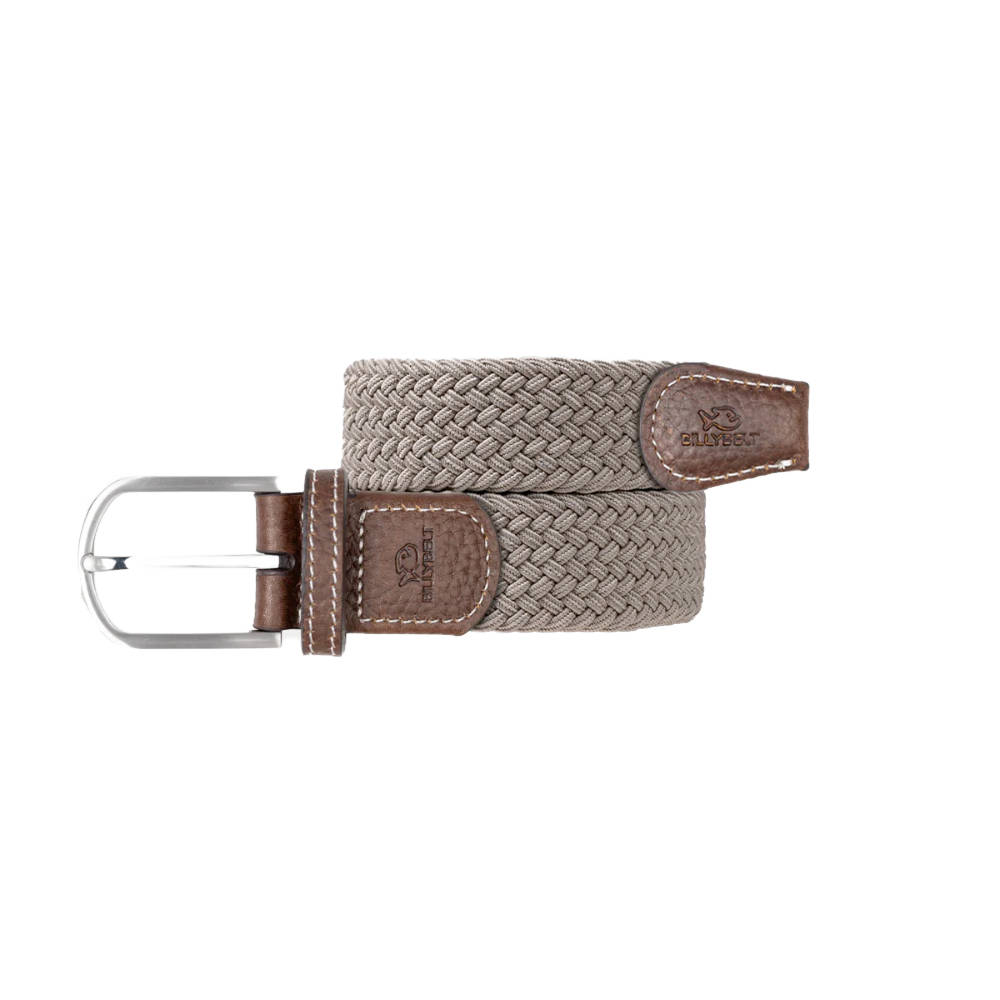 Billybelt - Elastische gevlochten riem - Beige Taupe - Maat 0