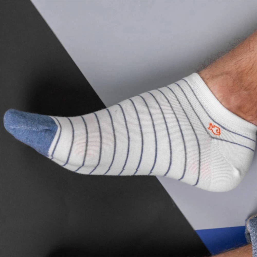 BillyBelt - Striped Soquettes - White and Blue