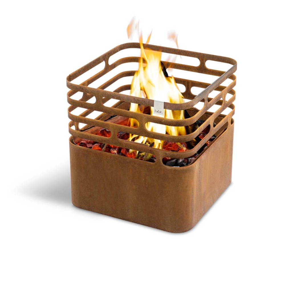 Hofats - CUBE Fire Basket Corten Steel