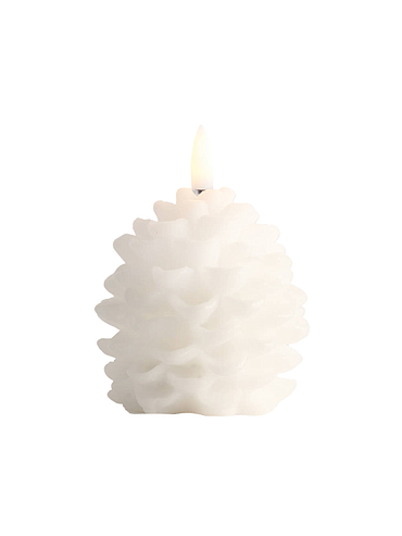 Uyuni - LED candle Pine cone - Nordic white