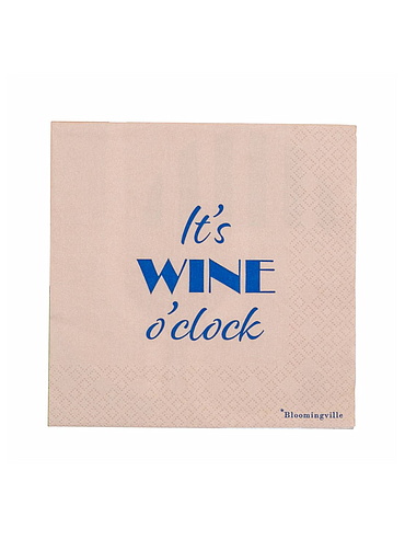 Blooming Ville - Wine Paper Napkin - Blue