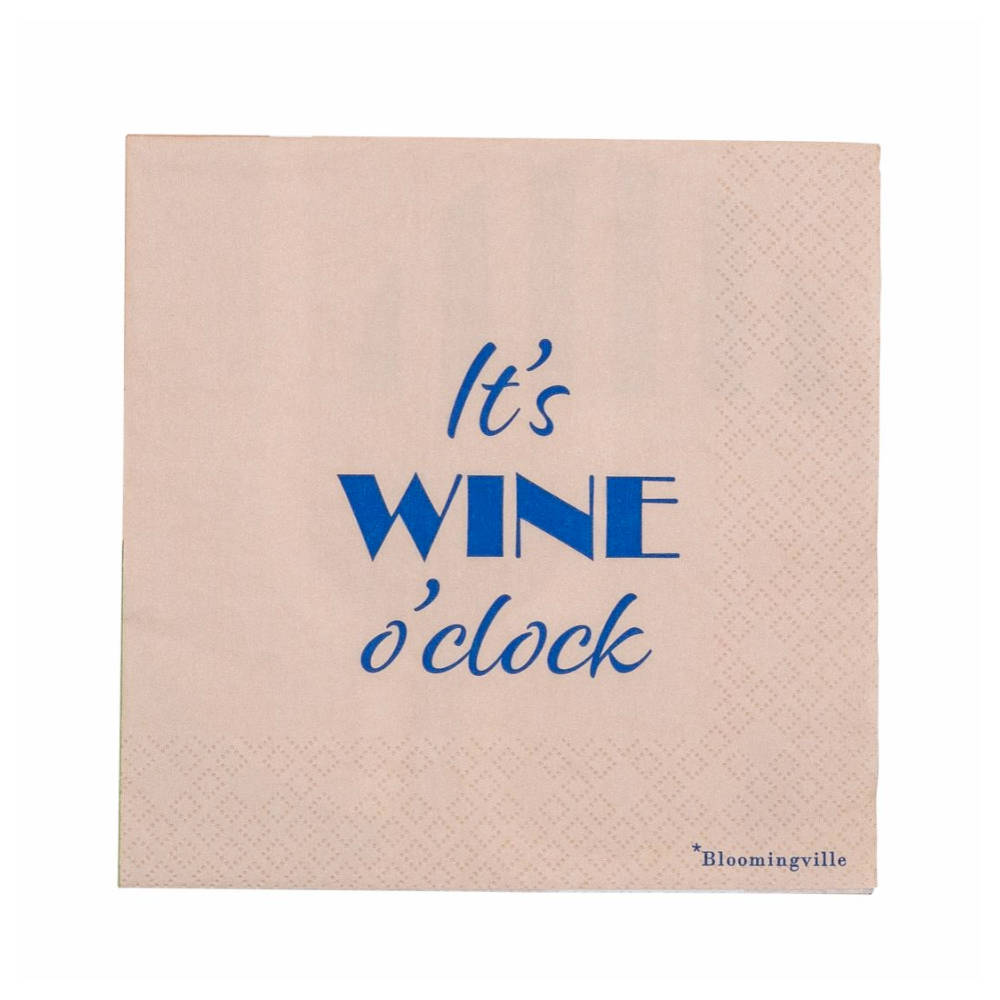 Blooming Ville - Wine Paper Napkin - Blue